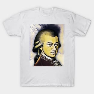 Wolfgang Amadeus Mozart Yellow Portrait | Wolfgang Amadeus Mozart Artwork 9 T-Shirt